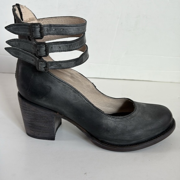 Freebird Randi mid-heel round toe ankle strap adjustable buckle gray gun metal - Picture 10 of 16